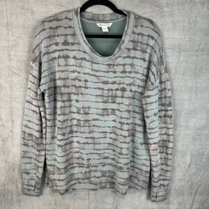 Athleta Coaster Luxe Printed Sweatshirt Womens Medium Green Long Sleeve Tunic